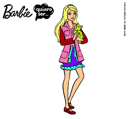 Barbie con un gatito