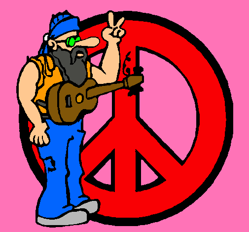 Dibujo Músico hippy pintado por yalla