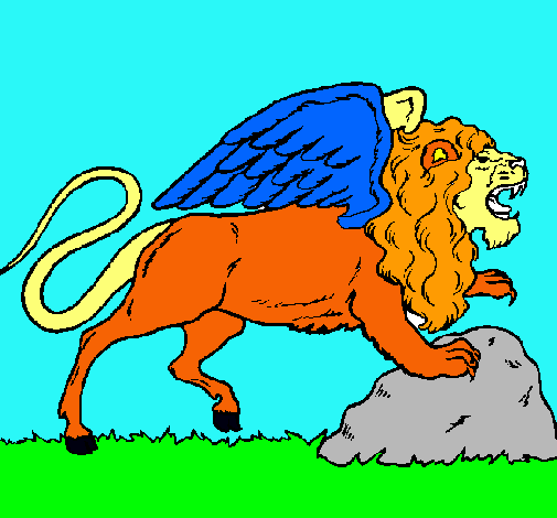 Dibujo León alado pintado por Gemitaber