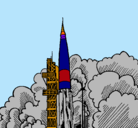 Dibujo Lanzamiento cohete pintado por juiplo