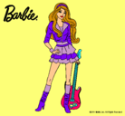 Dibujo Barbie rockera pintado por gatitos