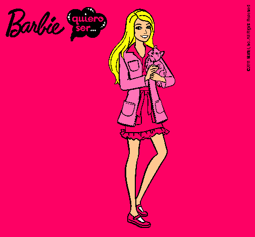 Barbie con un gatito