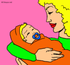 Dibujo Madre con su bebe II pintado por Danonino
