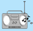 Dibujo Radio cassette 2 pintado por neftali