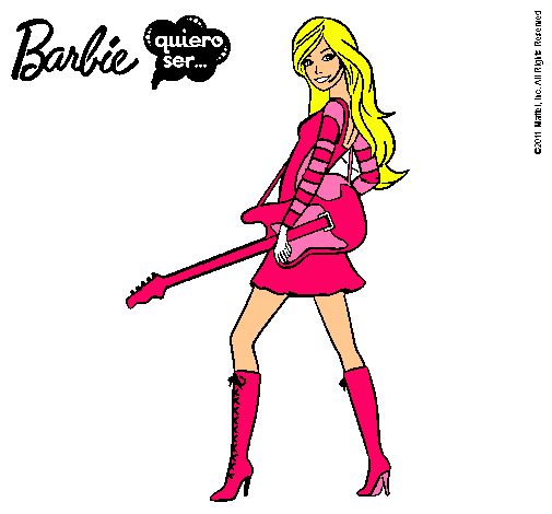 Dibujo Barbie la rockera pintado por zu-star