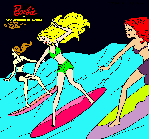 Dibujo Barbie de nuevo con sus amigas pintado por yalla