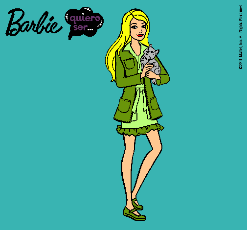 Barbie con un gatito