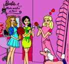 Dibujo Barbie de compras con sus amigas pintado por enola