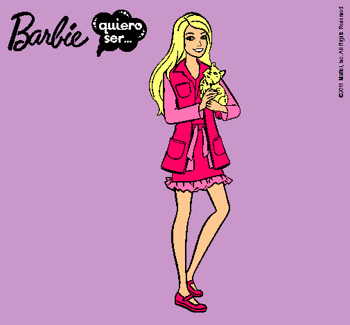 Barbie con un gatito