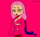 Dibujo Princesa con kimono pintado por daghjkcklklh