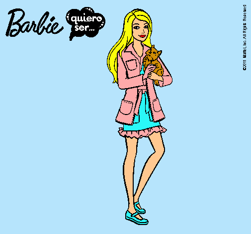 Barbie con un gatito