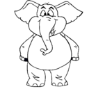 Dibujo Elefante contento pintado por ELEJANTE