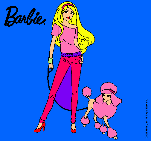 Dibujo Barbie con look moderno pintado por FRIDASADE