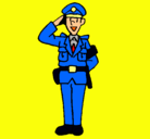 Dibujo Policía saludando pintado por 8666754645