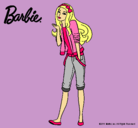 Dibujo Barbie con look casual pintado por eymycita