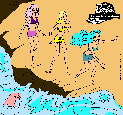 Barbie y sus amigas en la playa