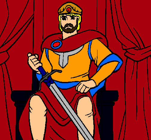 Dibujo Caballero rey pintado por benjamiiin