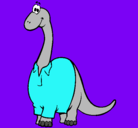 Dibujo Diplodocus con camisa pintado por rrrrrrrrrrrr