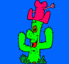 Dibujo Cactus con sombrero pintado por chinitabeba