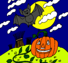 Dibujo Paisaje de Halloween pintado por sama