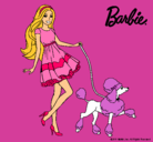 Dibujo Barbie paseando a su mascota pintado por dayiss 