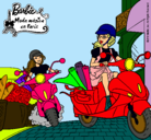 Dibujo Barbie y su amiga en moto pintado por Laida