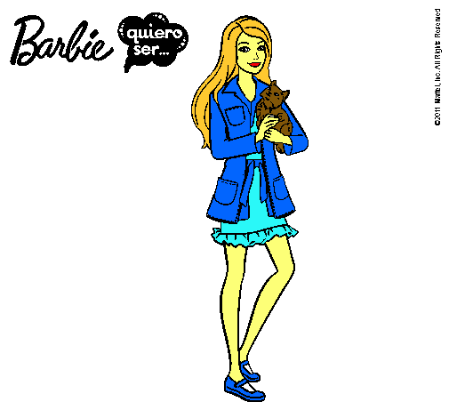 Barbie con un gatito