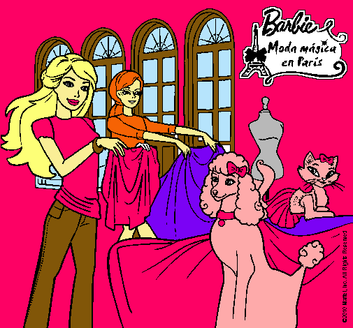 Barbie y su amiga mirando ropa