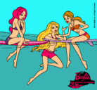Dibujo Barbie y sus amigas pintado por aicza