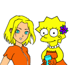 Dibujo Sakura y Lisa pintado por mariacat