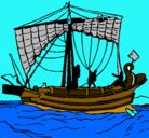 Dibujo Barco romano pintado por facunfo