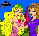 Dibujo Barbie se despiede de la reina sirena pintado por blanquita