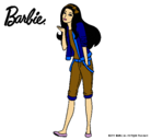 Dibujo Barbie con look casual pintado por Bryna