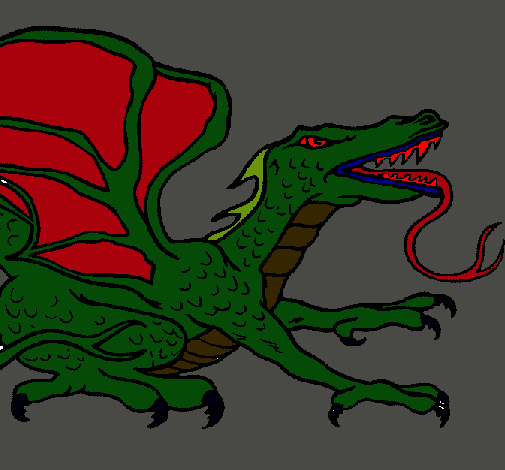 Dibujo Dragón réptil pintado por FRIDASADE