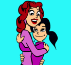 Dibujo Madre e hija abrazadas pintado por jes483