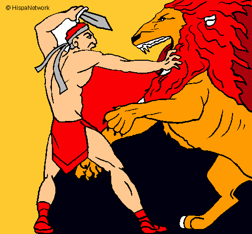 Gladiador contra león