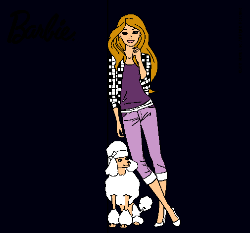 Dibujo Barbie con cazadora de cuadros pintado por CRISTYGLEZ66