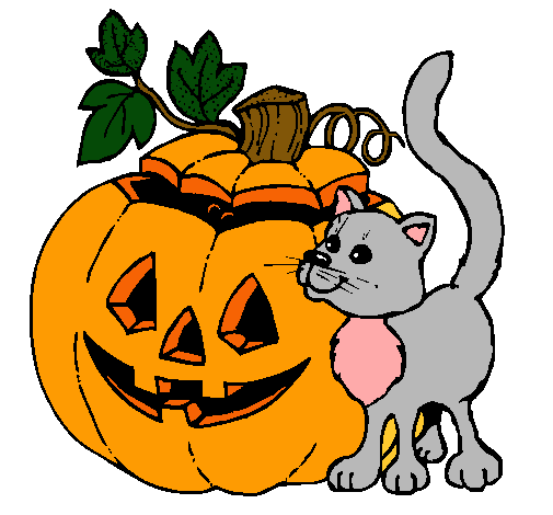 Calabaza y gato