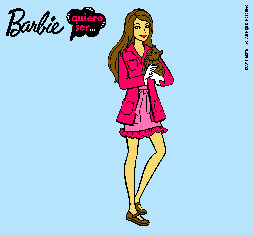 Barbie con un gatito