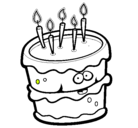 Dibujo Pastel de cumpleaños 2 pintado por juva