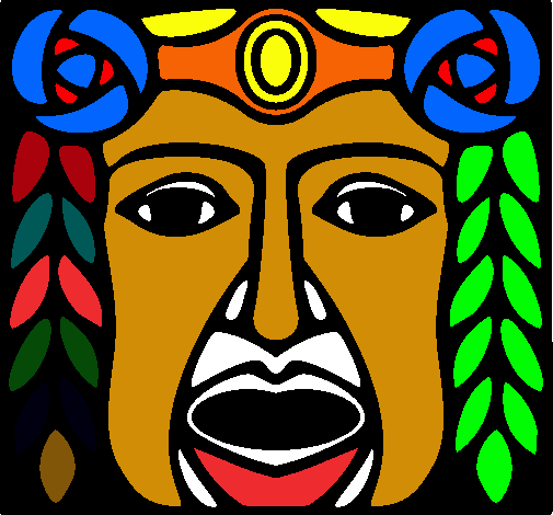 Dibujo Máscara Maya pintado por noe100