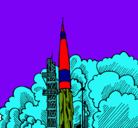 Dibujo Lanzamiento cohete pintado por mikoo799