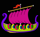 Dibujo Barco vikingo pintado por pirata