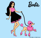 Dibujo Barbie paseando a su mascota pintado por yole