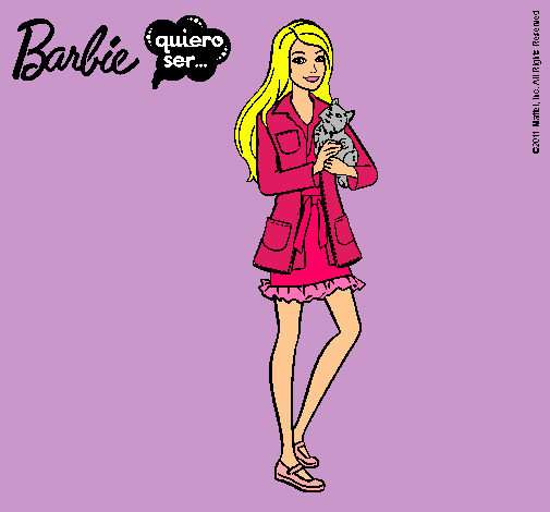 Barbie con un gatito