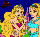 Dibujo Barbie se despiede de la reina sirena pintado por llukeisi