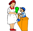 Dibujo Enfermera y niño pintado por valenchuli