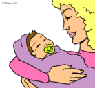 Dibujo Madre con su bebe II pintado por pegaso