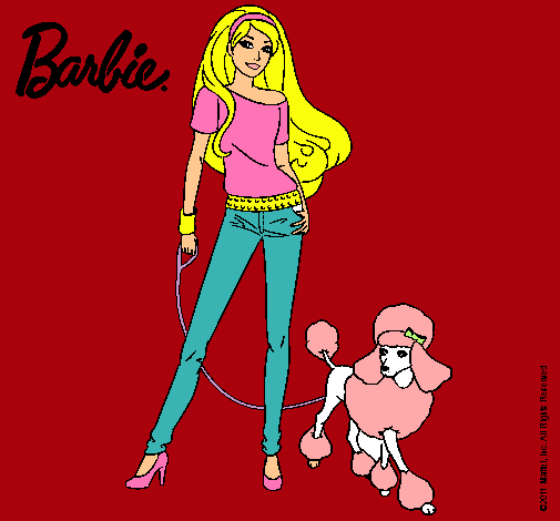 Dibujo Barbie con look moderno pintado por Blooma
