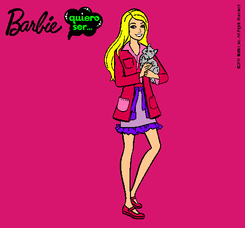 Barbie con un gatito